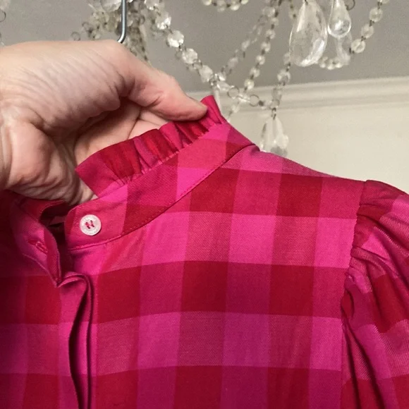 Vilagallo precious Tatiana fuchsia and berry red check top - Picture 8 of 12